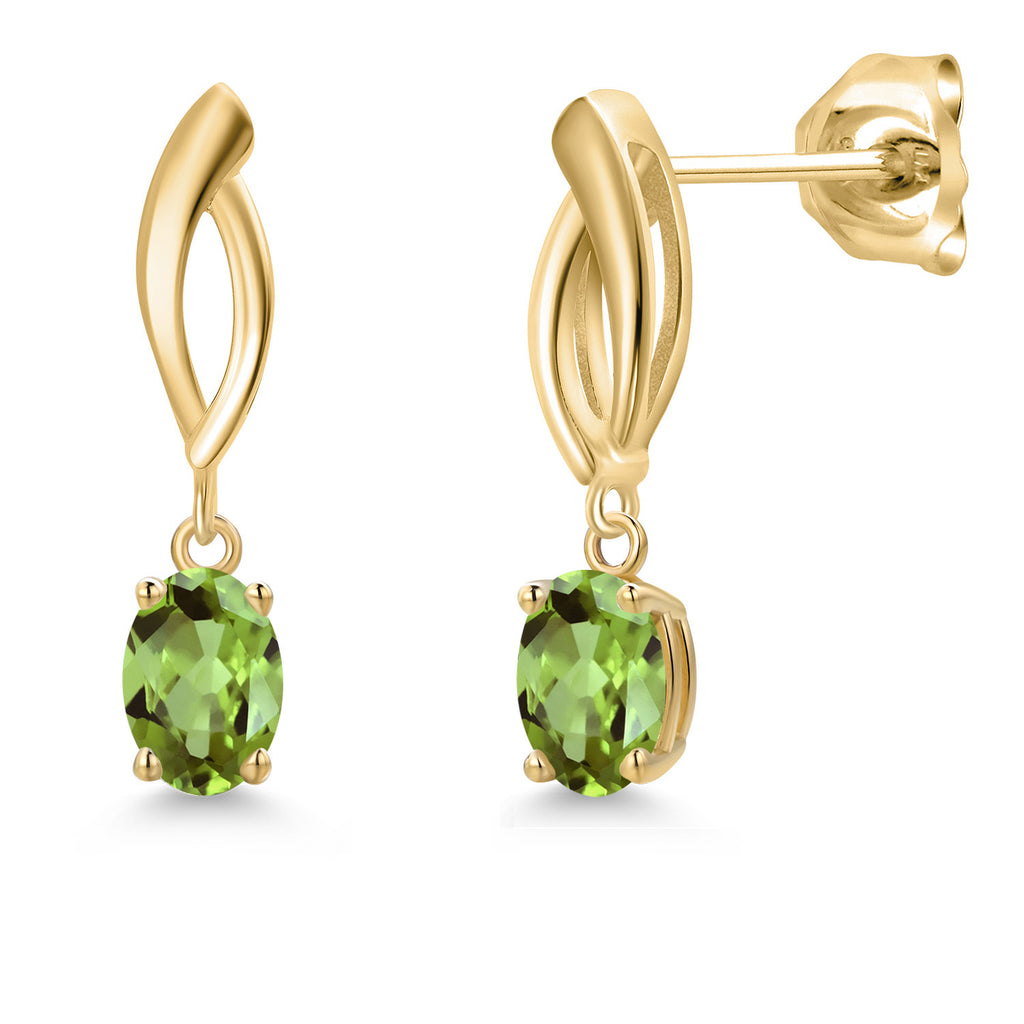Peridot - August_Earrings in 10K Yellow Gold