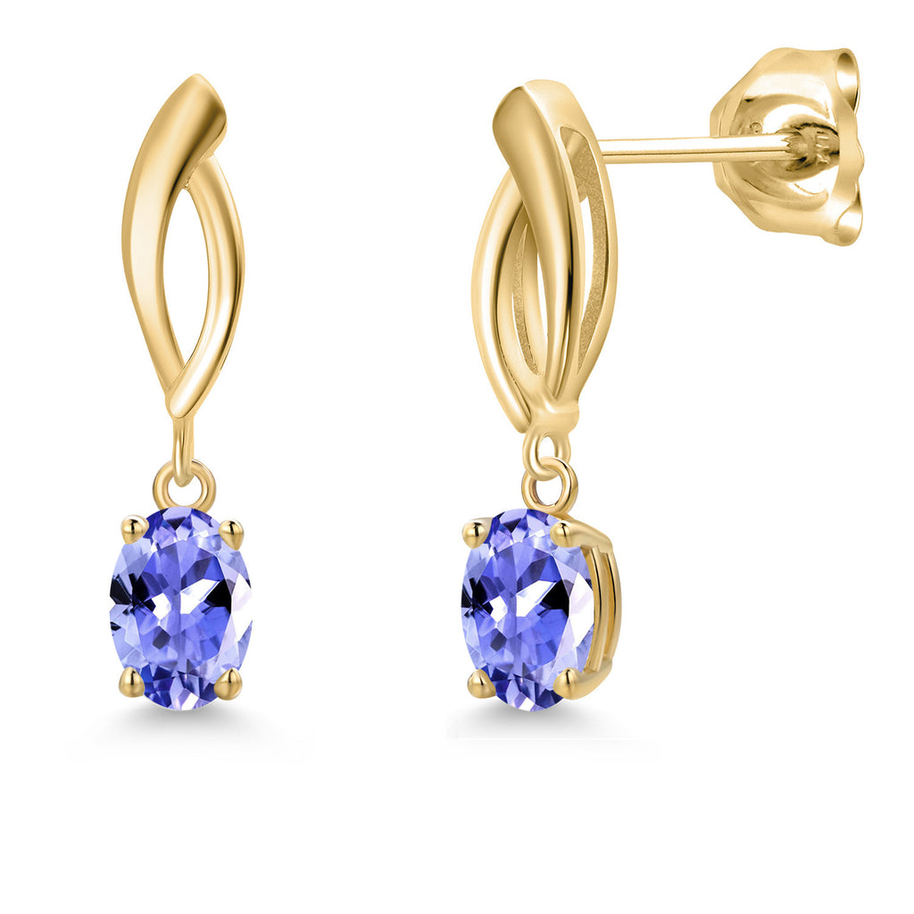 Tanzanite - December_Earrings in 10K Yellow Gold
