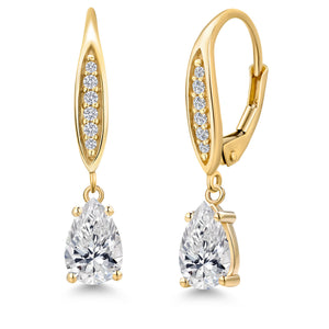 White Lab Grown Diamond - April_Earrings in 10K Yellow Gold