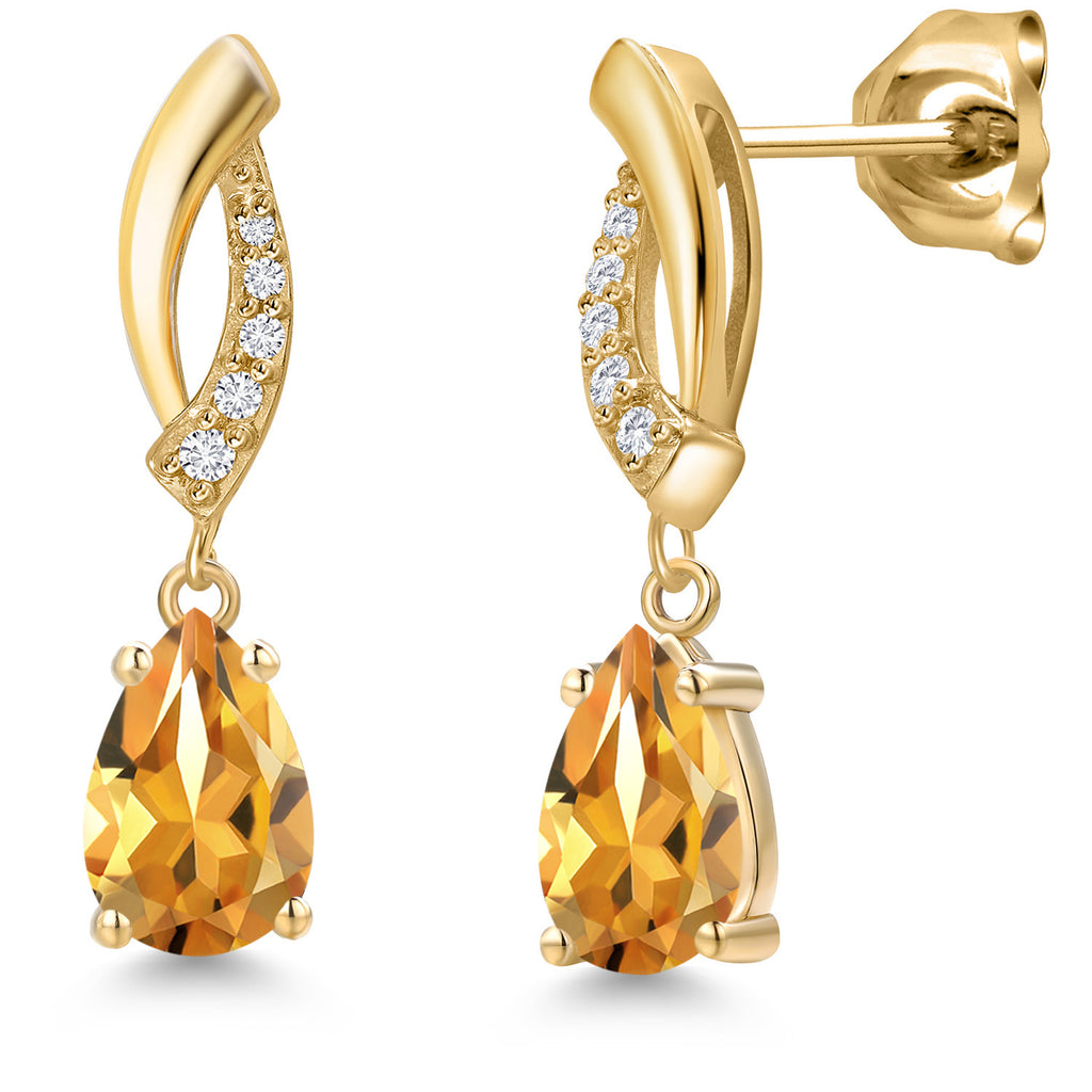 Citrine - November_Earrings in 10K Yellow Gold