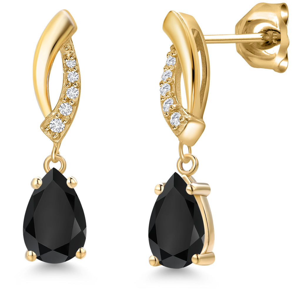 Onyx - December_Earrings in 10K Yellow Gold