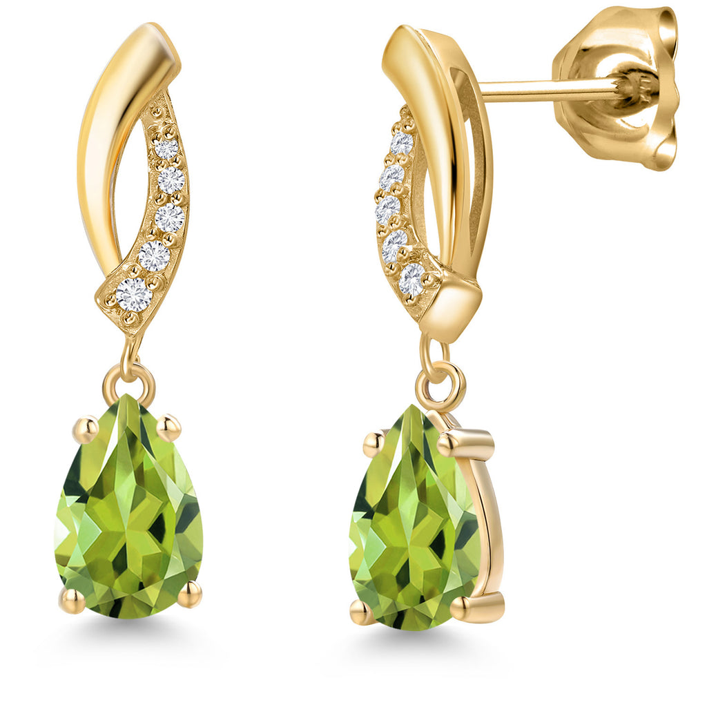 Peridot - August_Earrings in 10K Yellow Gold