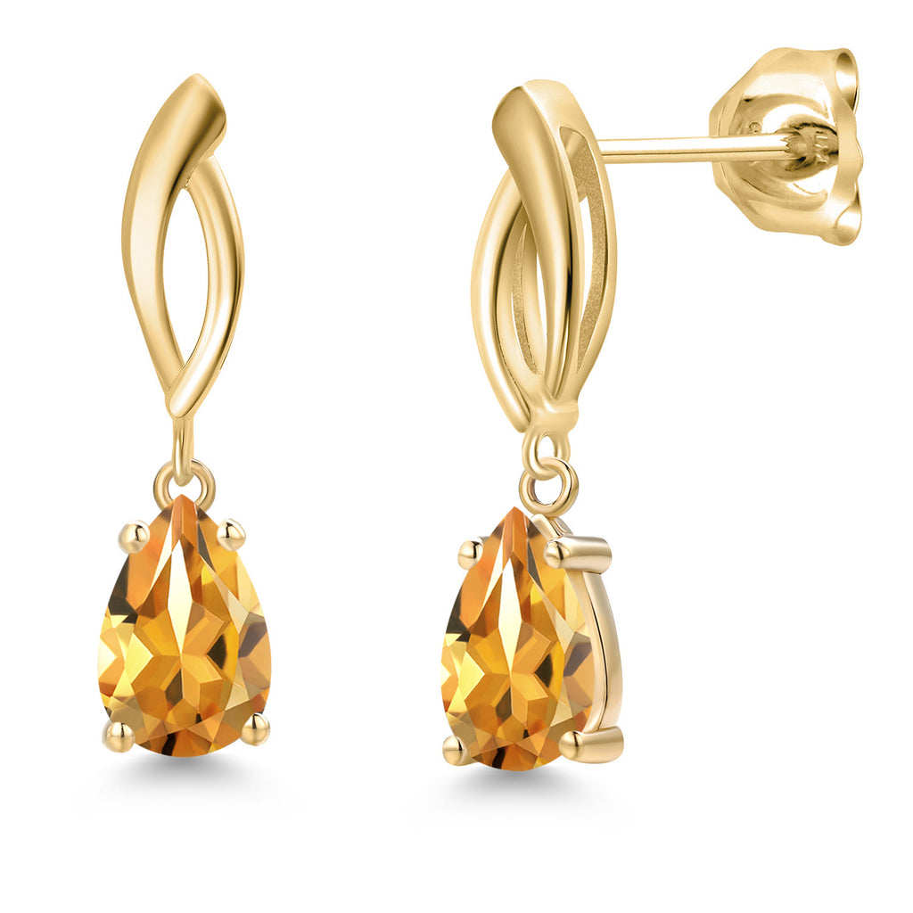 Citrine - November_Earrings in 10K Yellow Gold
