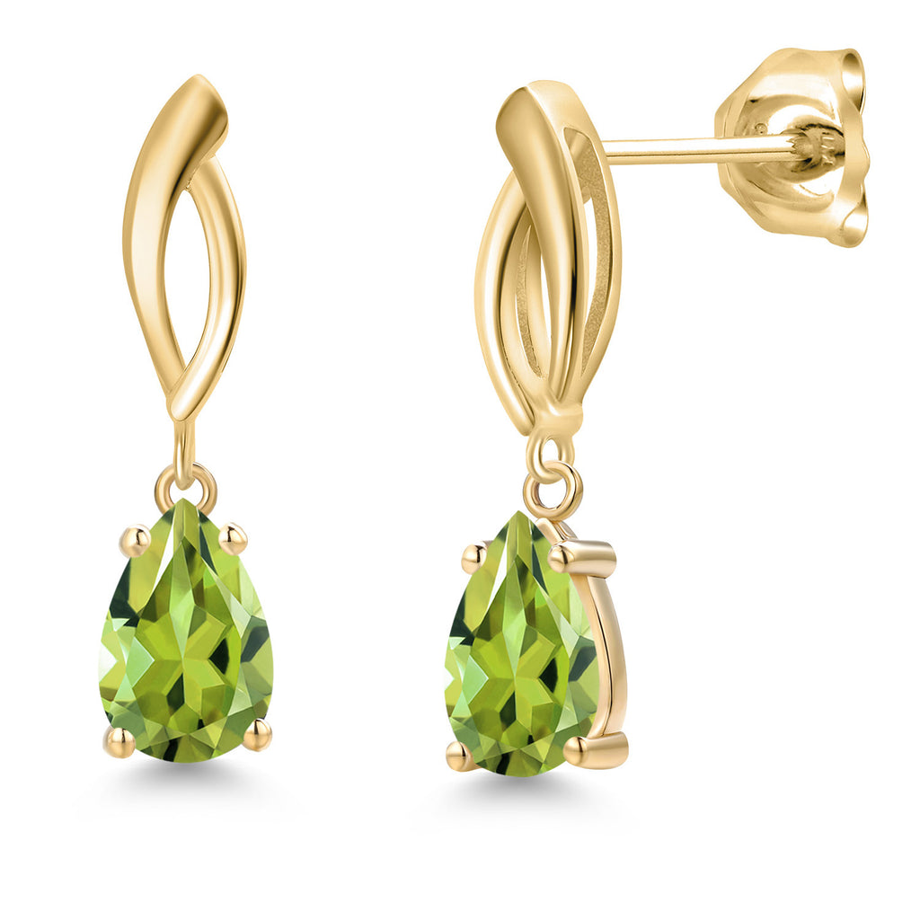 Peridot - August_Earrings in 10K Yellow Gold