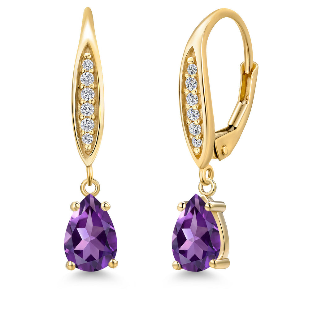 Amethyst - February_Earrings in 10K Yellow Gold