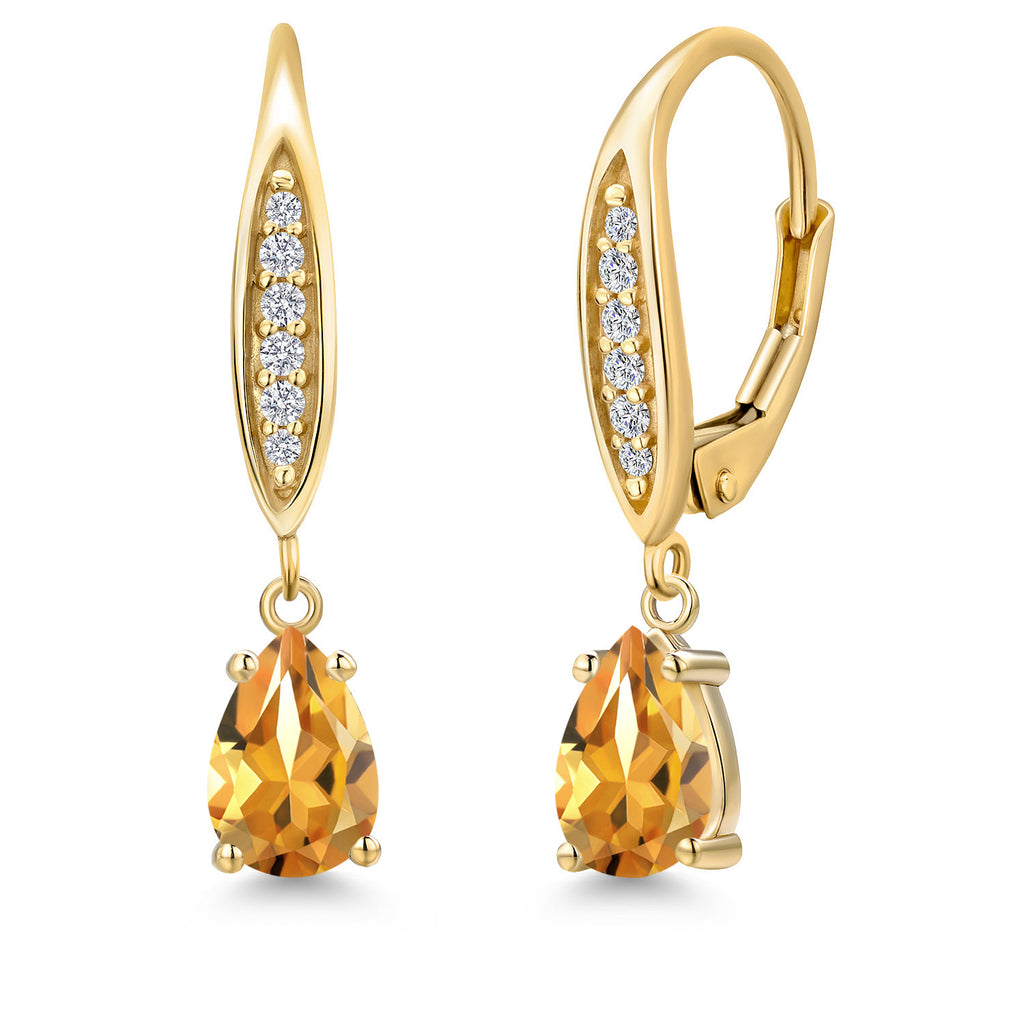 Citrine - November_Earrings in 10K Yellow Gold