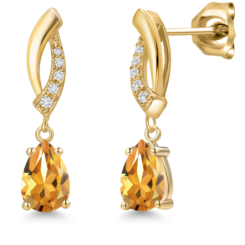 Citrine - November_Earrings in 10K Yellow Gold