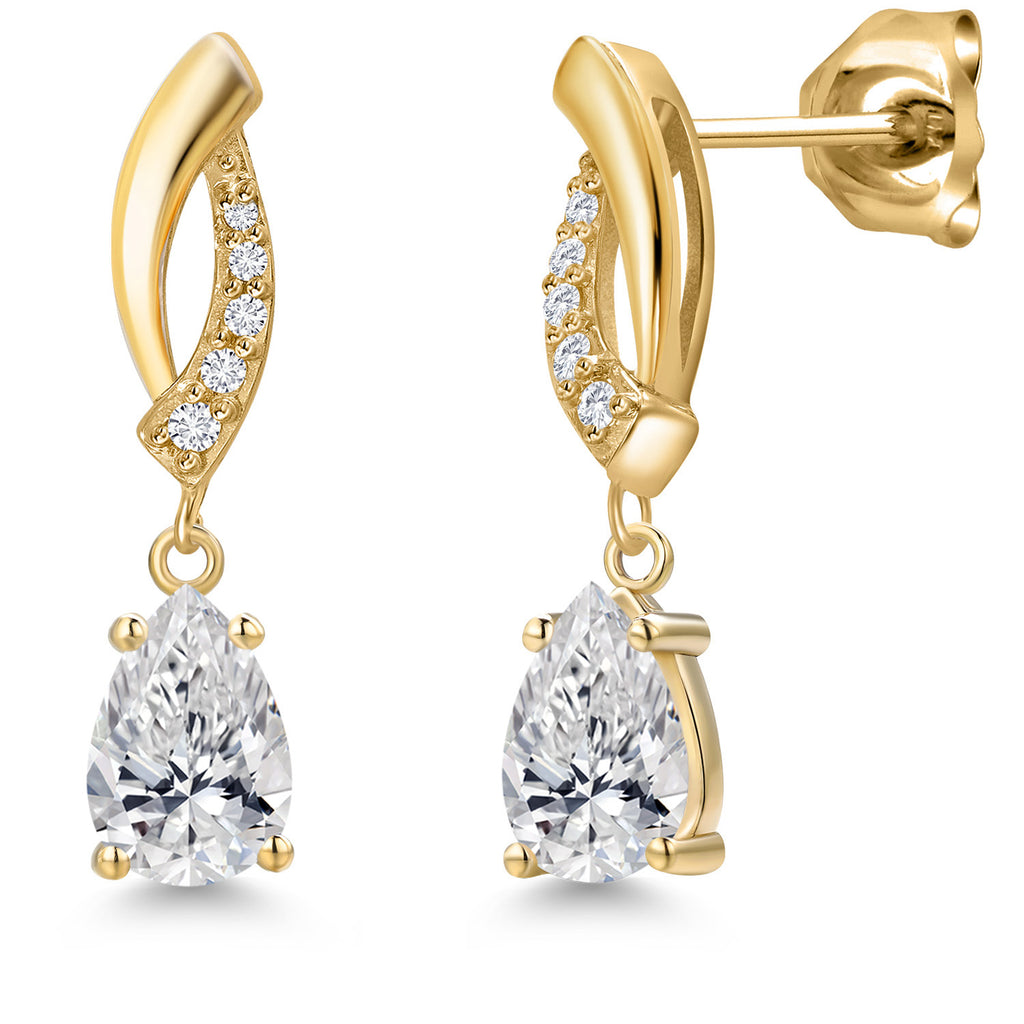 White Lab Grown Diamond - April_Earrings in 10K Yellow Gold