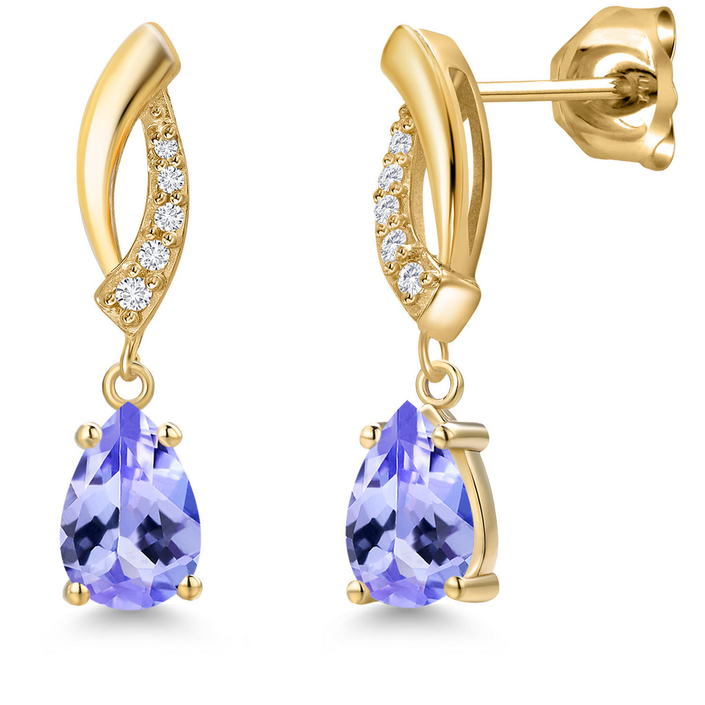 Tanzanite - December_Earrings in 10K Yellow Gold