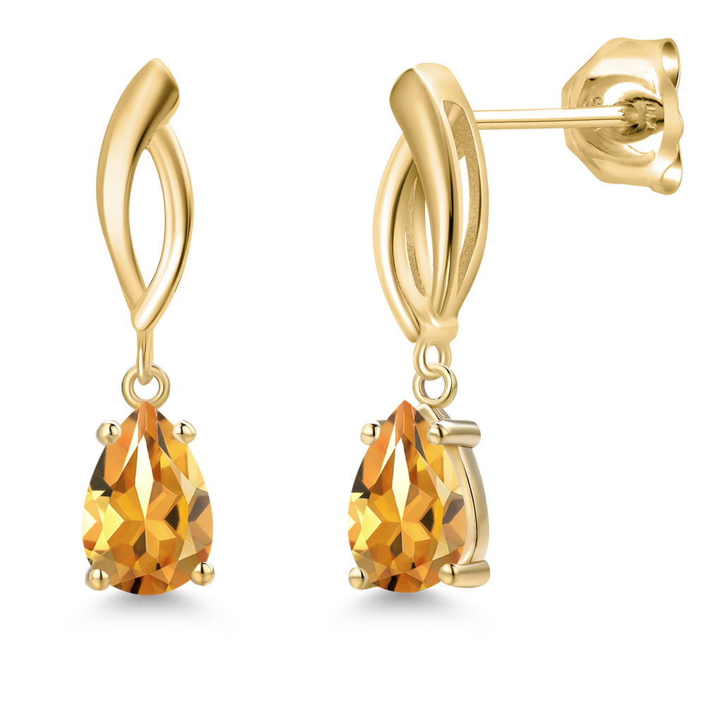 Citrine - November_Earrings in 10K Yellow Gold
