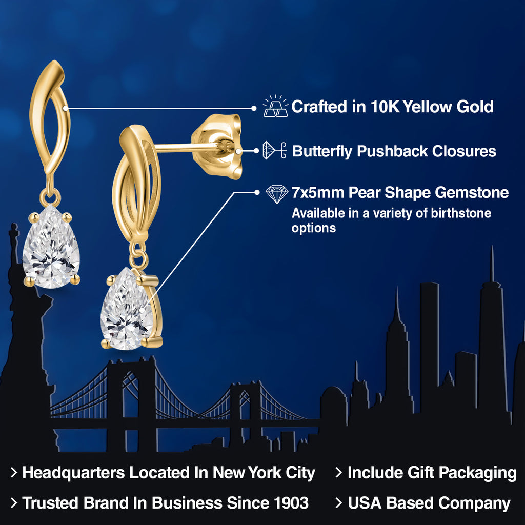 White Lab Grown Diamond - April_Earrings in 10K Yellow Gold