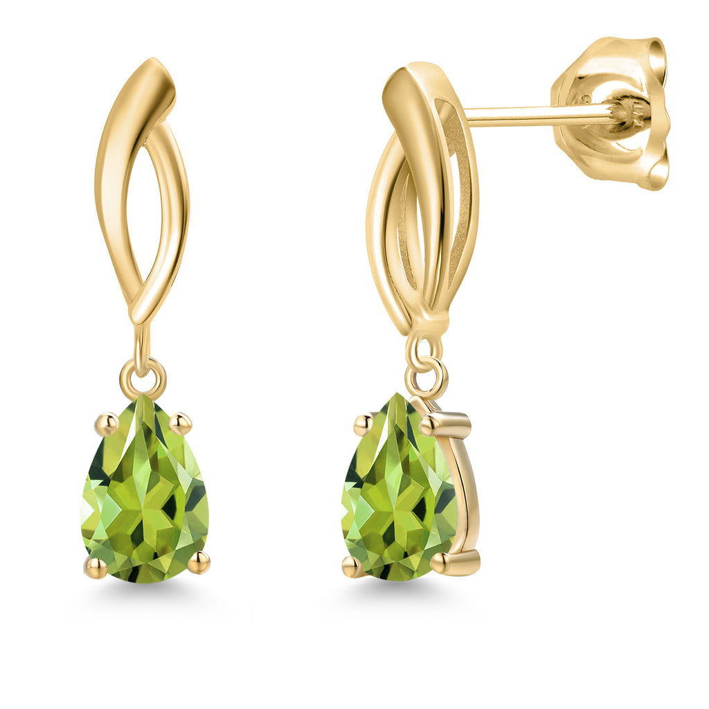 Peridot - August_Earrings in 10K Yellow Gold