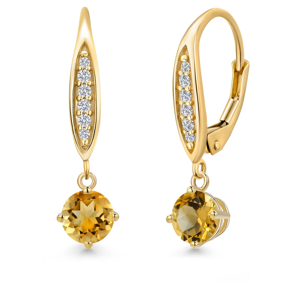 Citrine - November_Earrings in 10K Yellow Gold