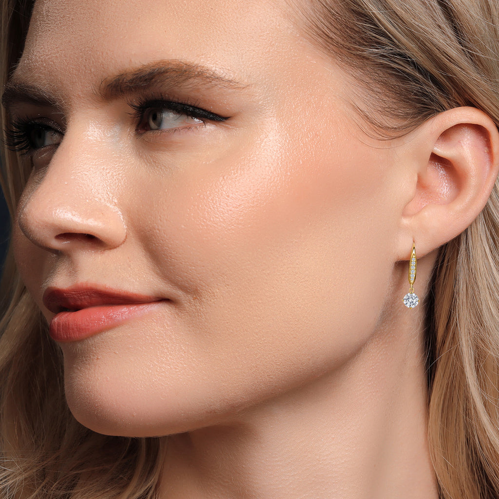 White Lab Grown Diamond - April_Earrings in 10K Yellow Gold