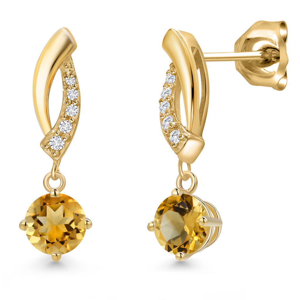 Citrine - November_Earrings in 10K Yellow Gold