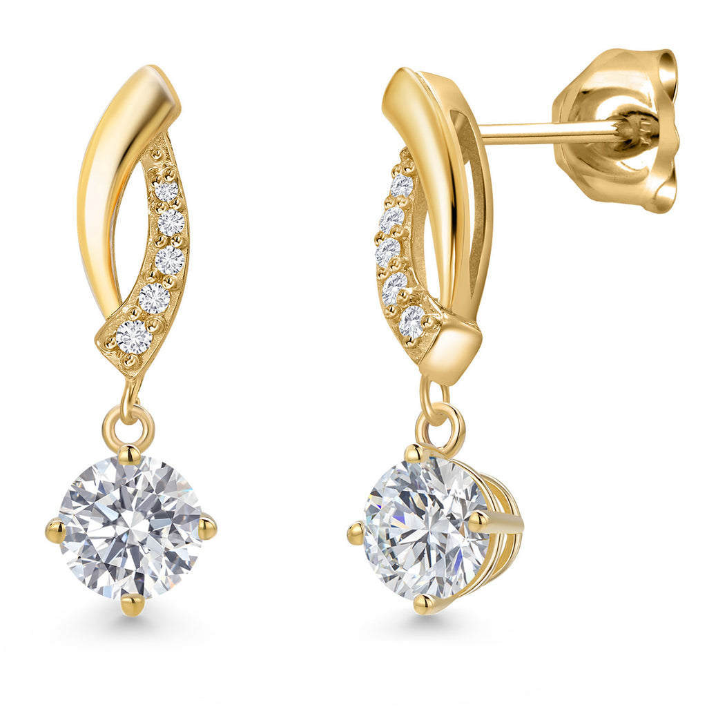 White Lab Grown Diamond - April_Earrings in 10K Yellow Gold