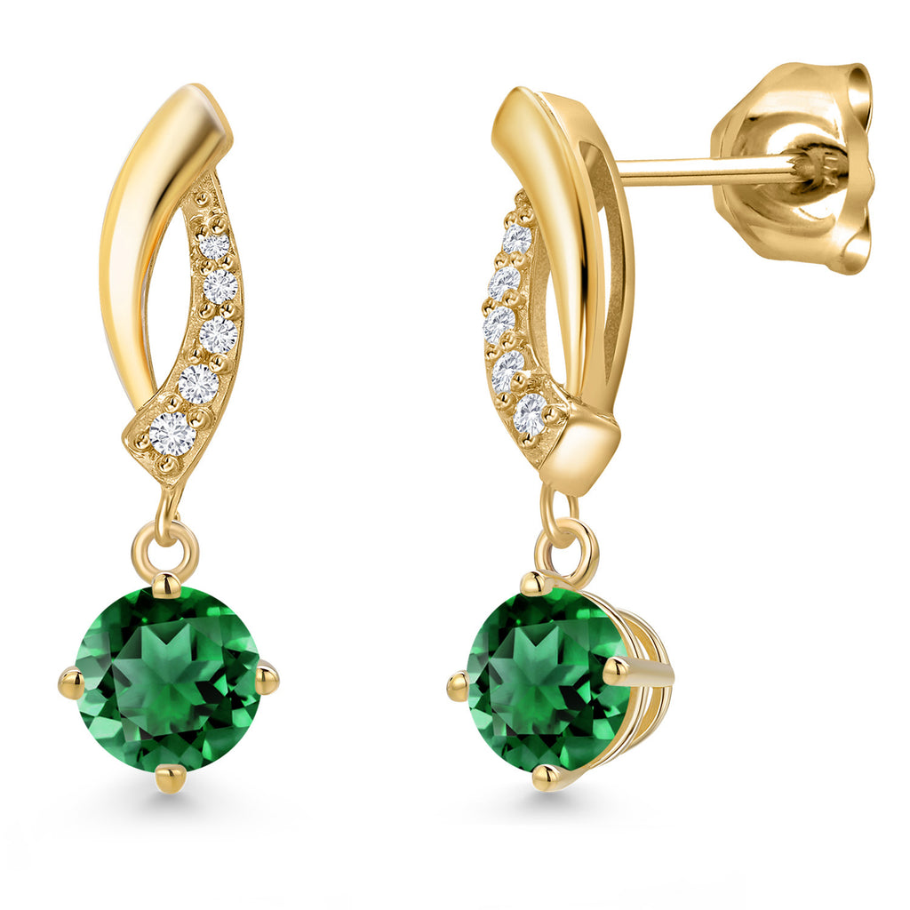 Nano Emerald - May_Earrings in 10K Yellow Gold