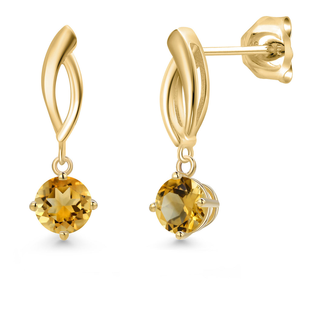 Citrine - November_Earrings in 10K Yellow Gold