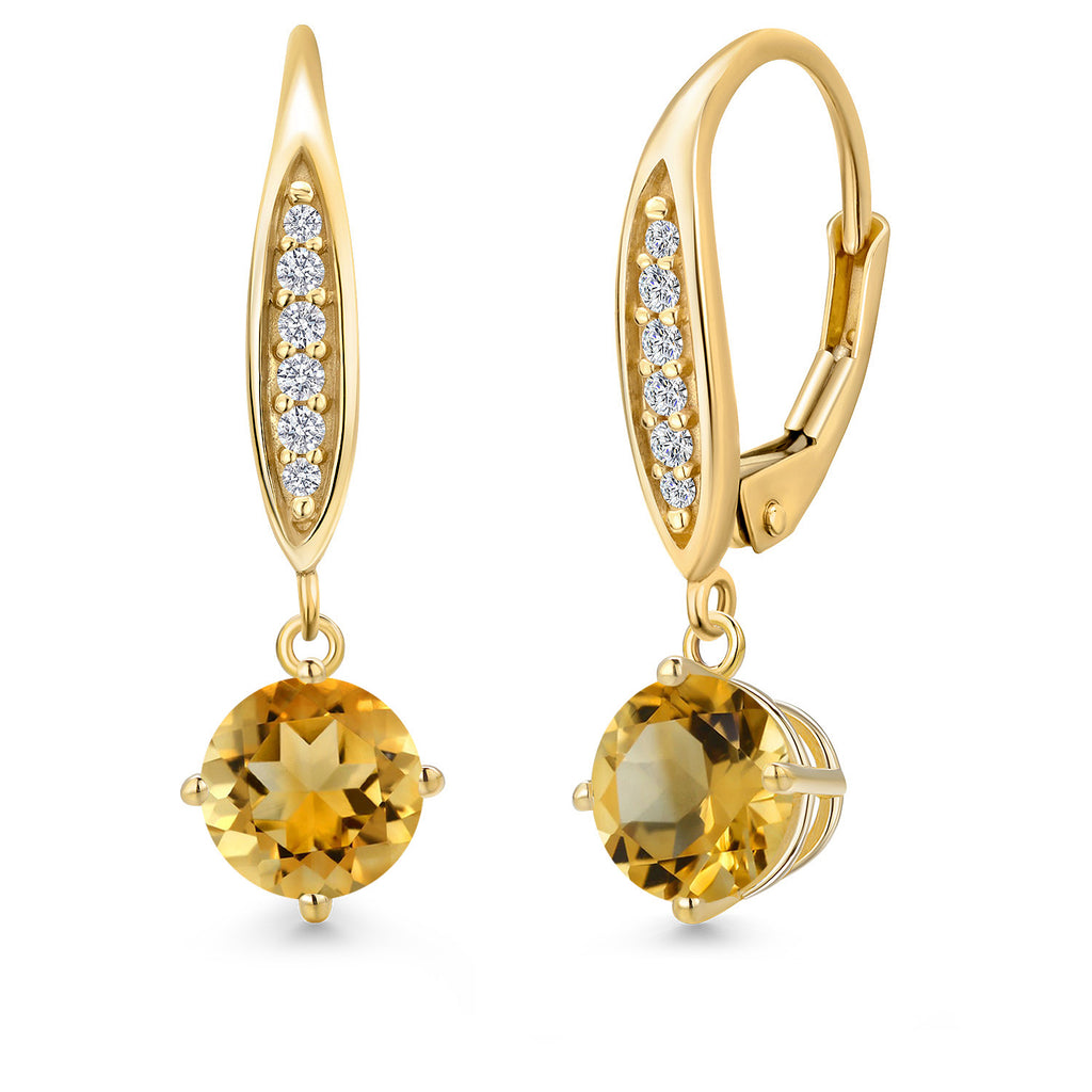 Citrine - November_Earrings in 10K Yellow Gold
