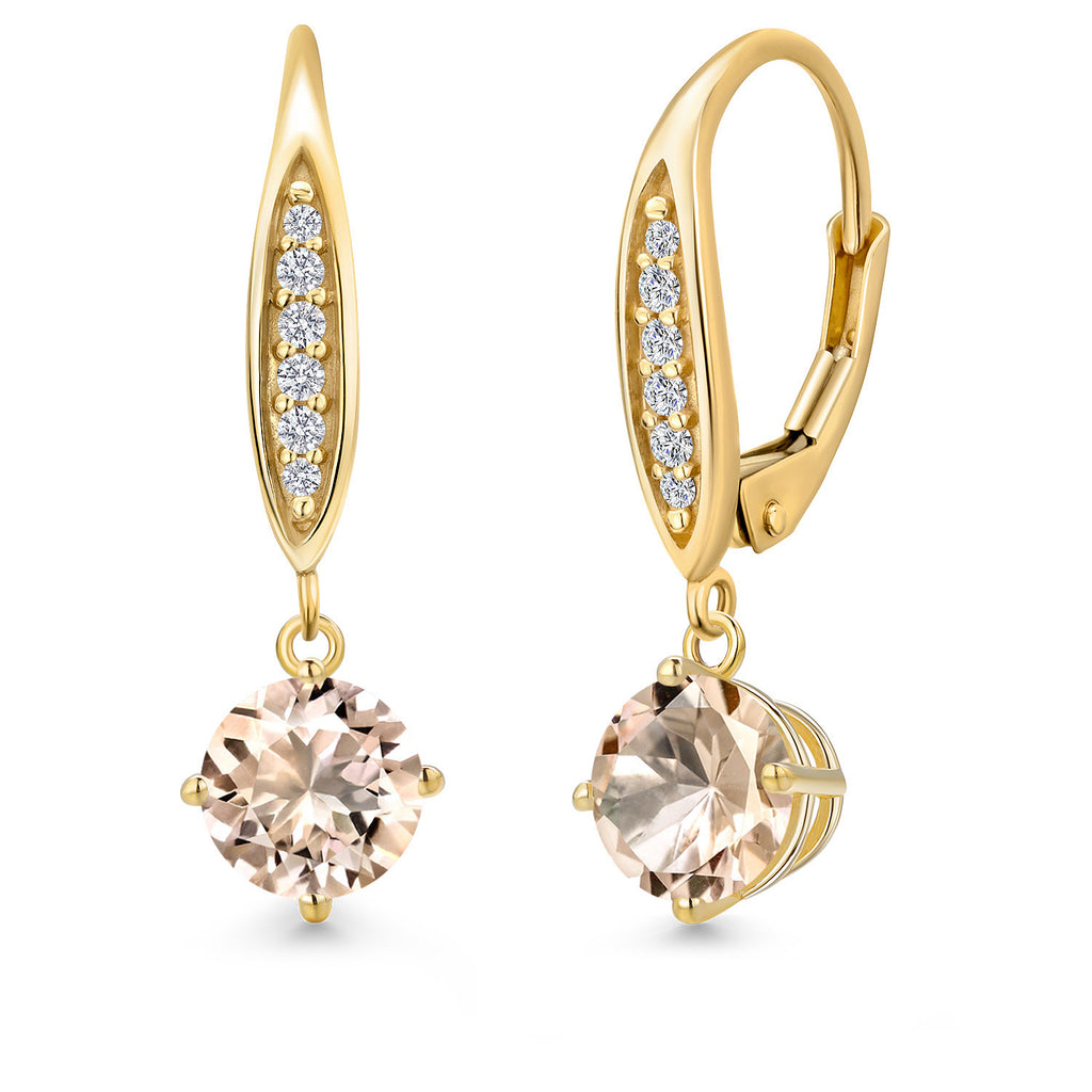 Morganite - October_Earrings in 10K Yellow Gold