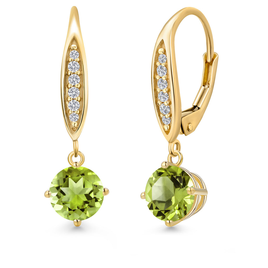 Peridot - August_Earrings in 10K Yellow Gold
