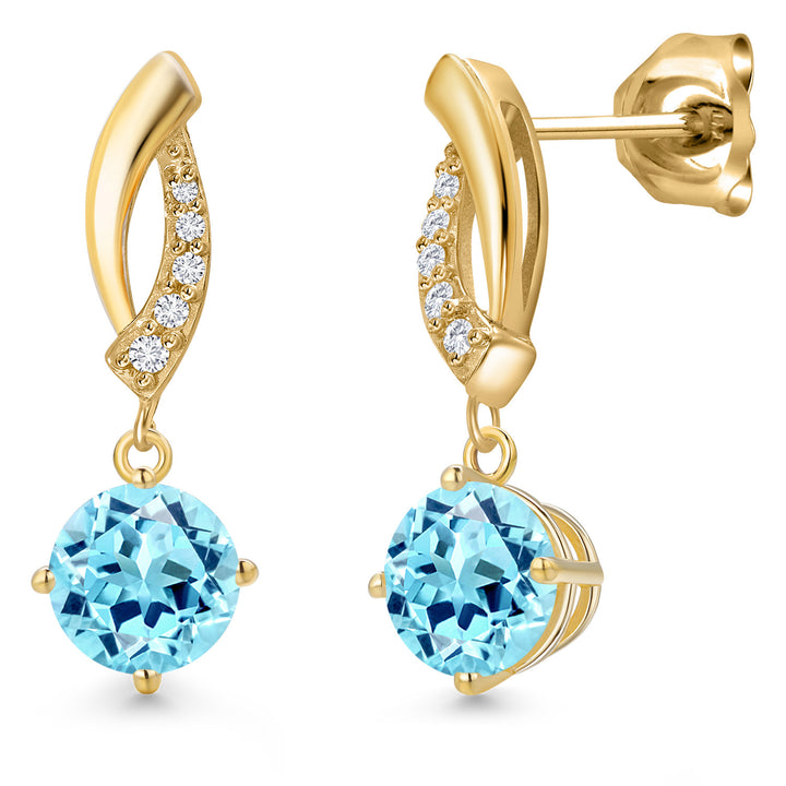 Apatite_Earrings in 10K Yellow Gold