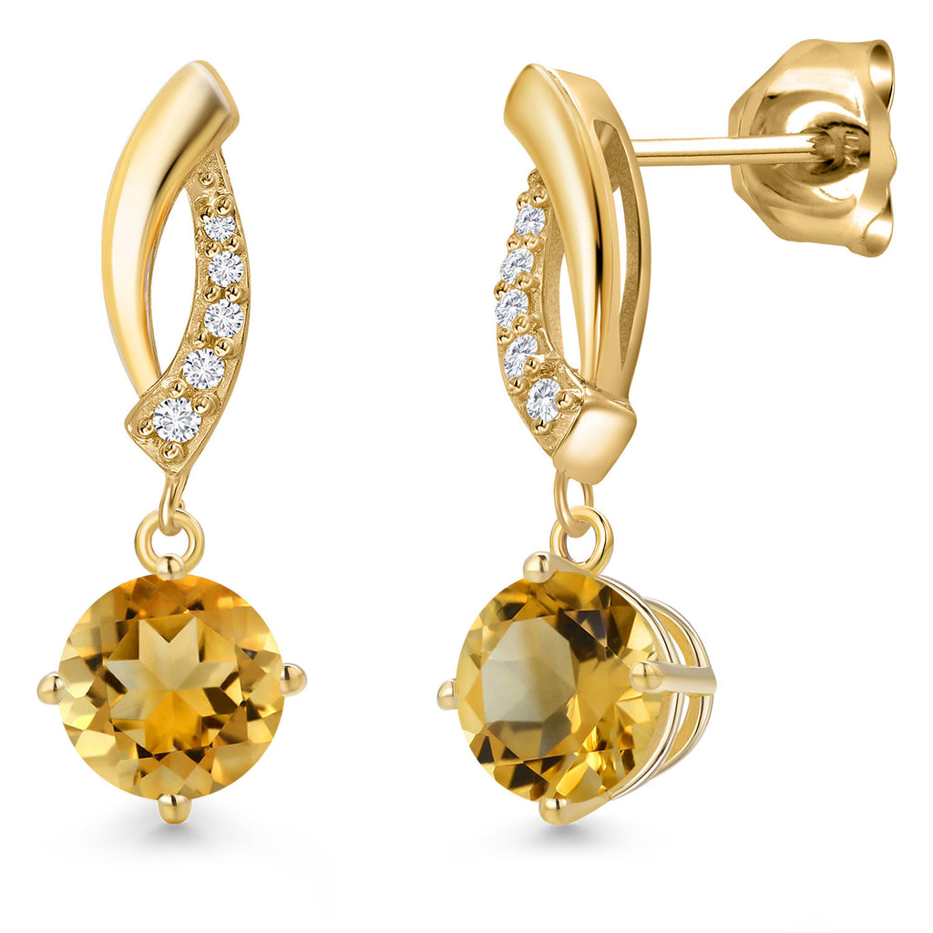Citrine - November_Earrings in 10K Yellow Gold