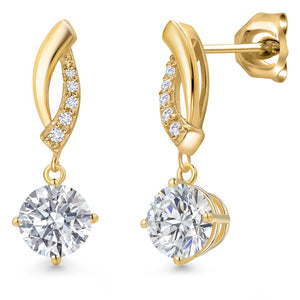 White Lab Grown Diamond - April_Earrings in 10K Yellow Gold