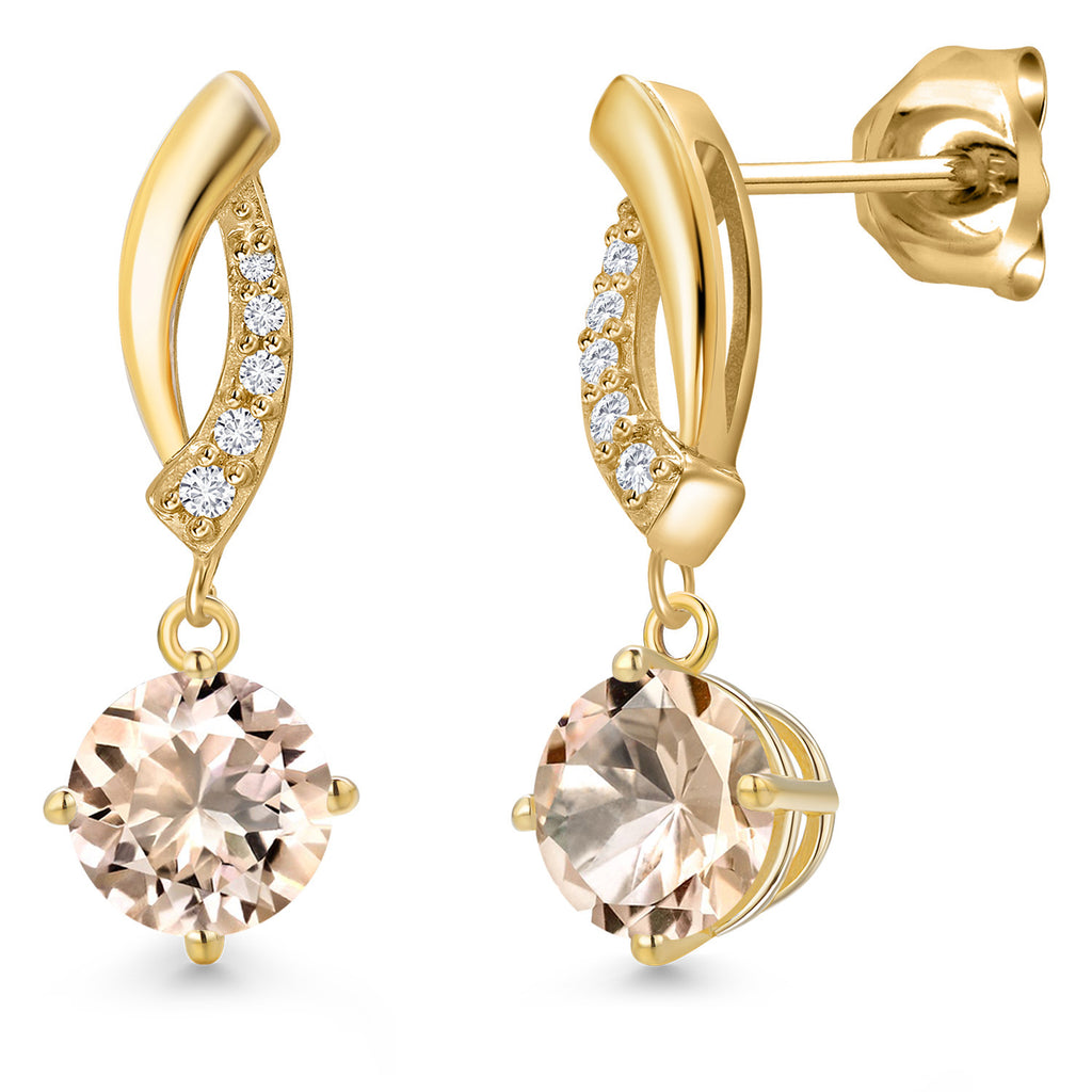 Morganite - October_Earrings in 10K Yellow Gold