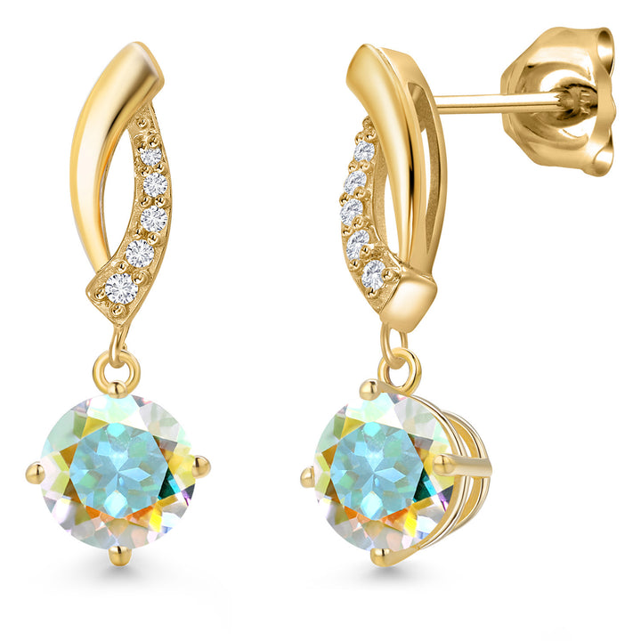 Mercury Mist Mystic Topaz_Earrings in 10K Yellow Gold