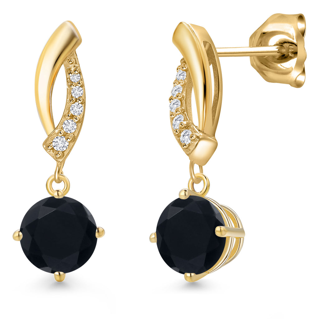 Onyx - December_Earrings in 10K Yellow Gold