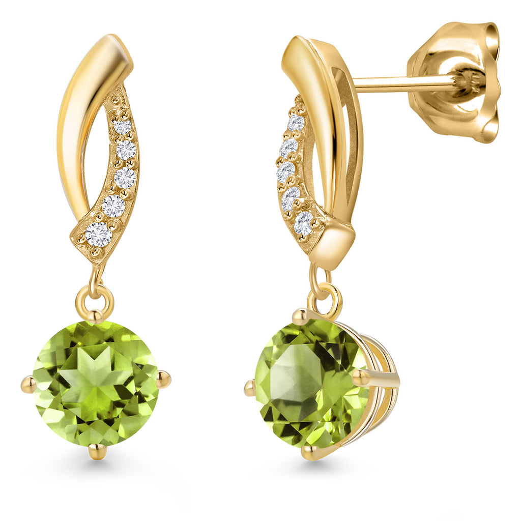 Peridot - August_Earrings in 10K Yellow Gold