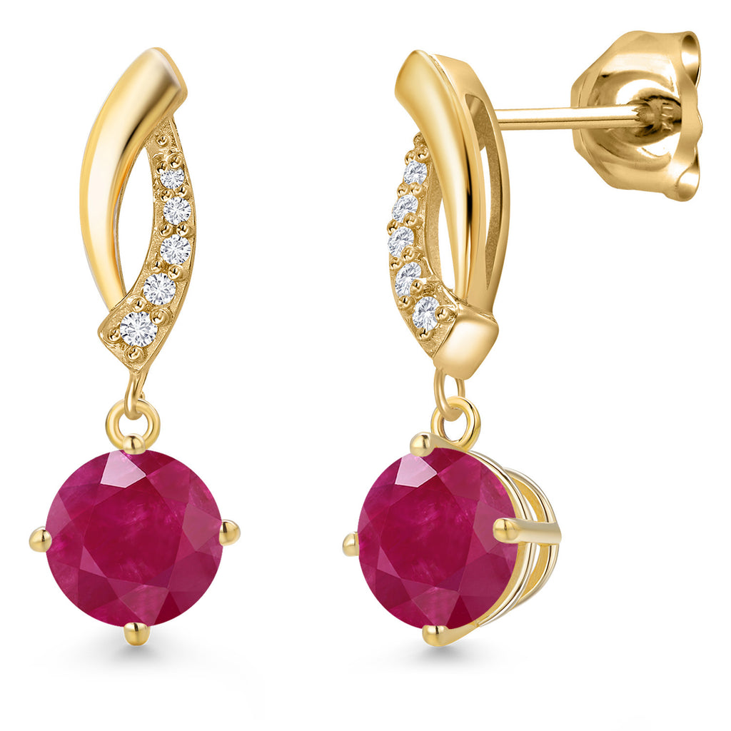Ruby - July_Earrings in 10K Yellow Gold