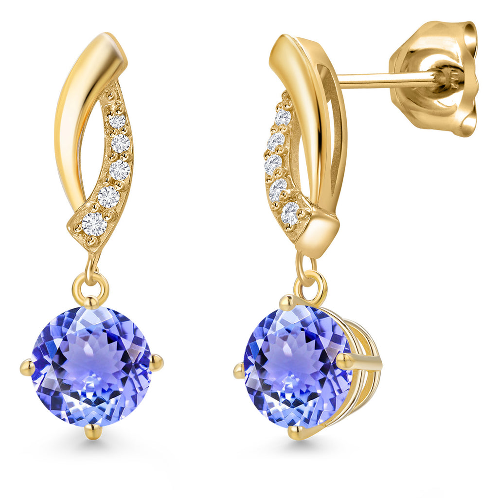 Tanzanite - December_Earrings in 10K Yellow Gold
