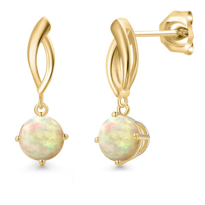 Ethiopian Opal - October_Earrings in 10K Yellow Gold