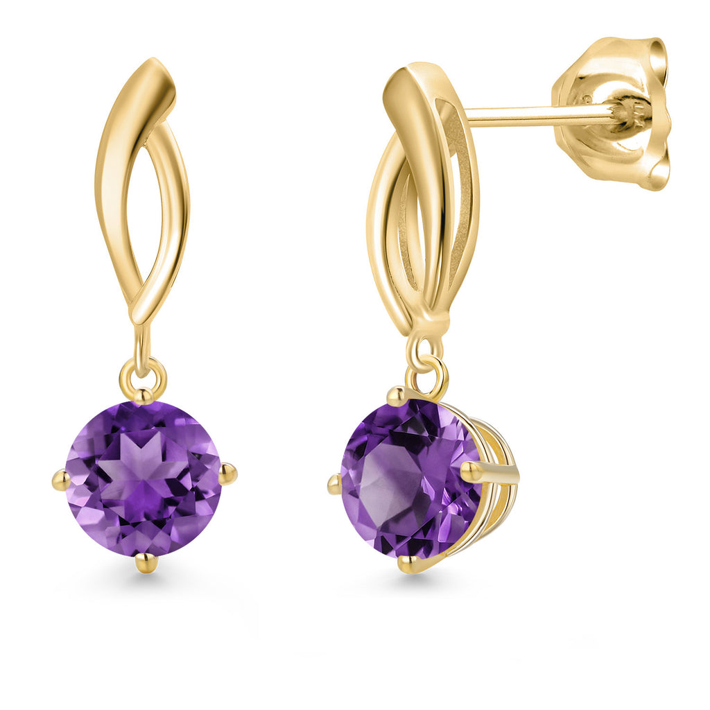Amethyst - February_Earrings in 10K Yellow Gold