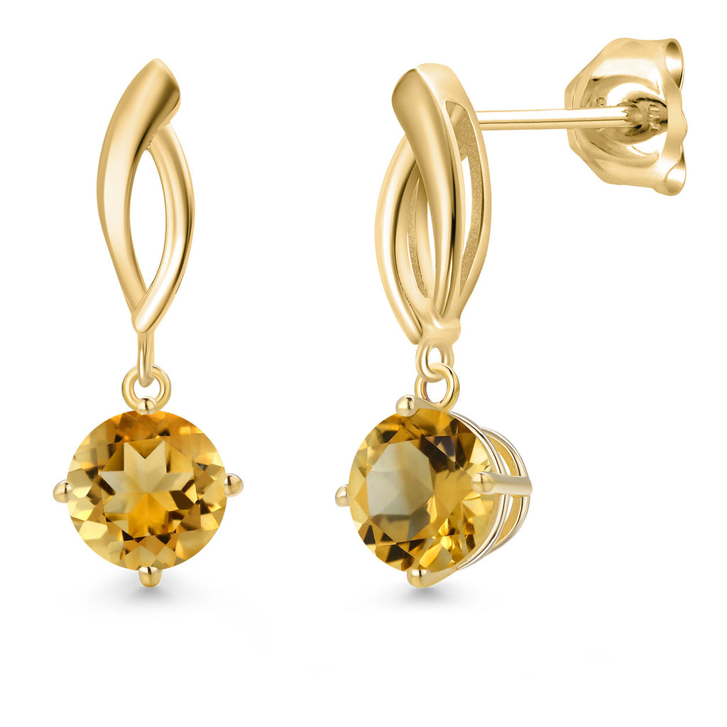 Citrine - November_Earrings in 10K Yellow Gold