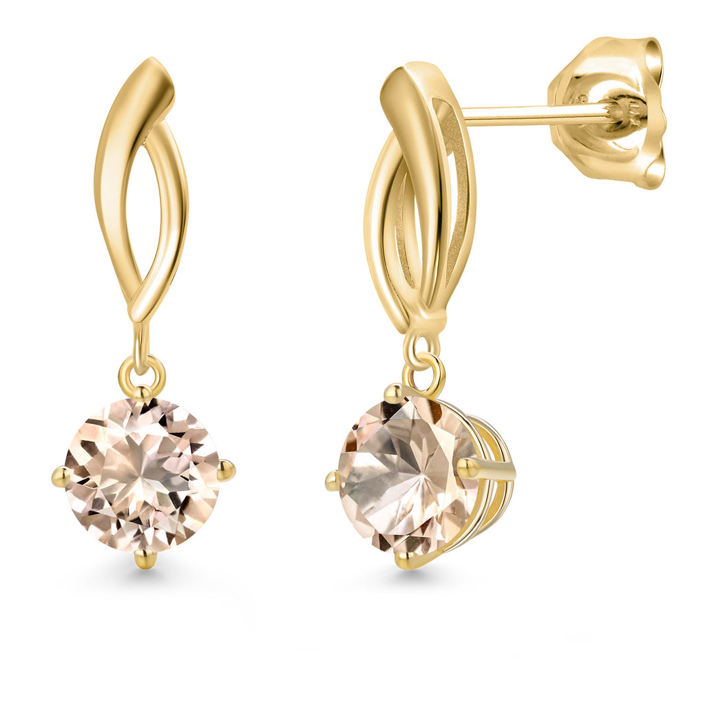 Morganite - October_Earrings in 10K Yellow Gold