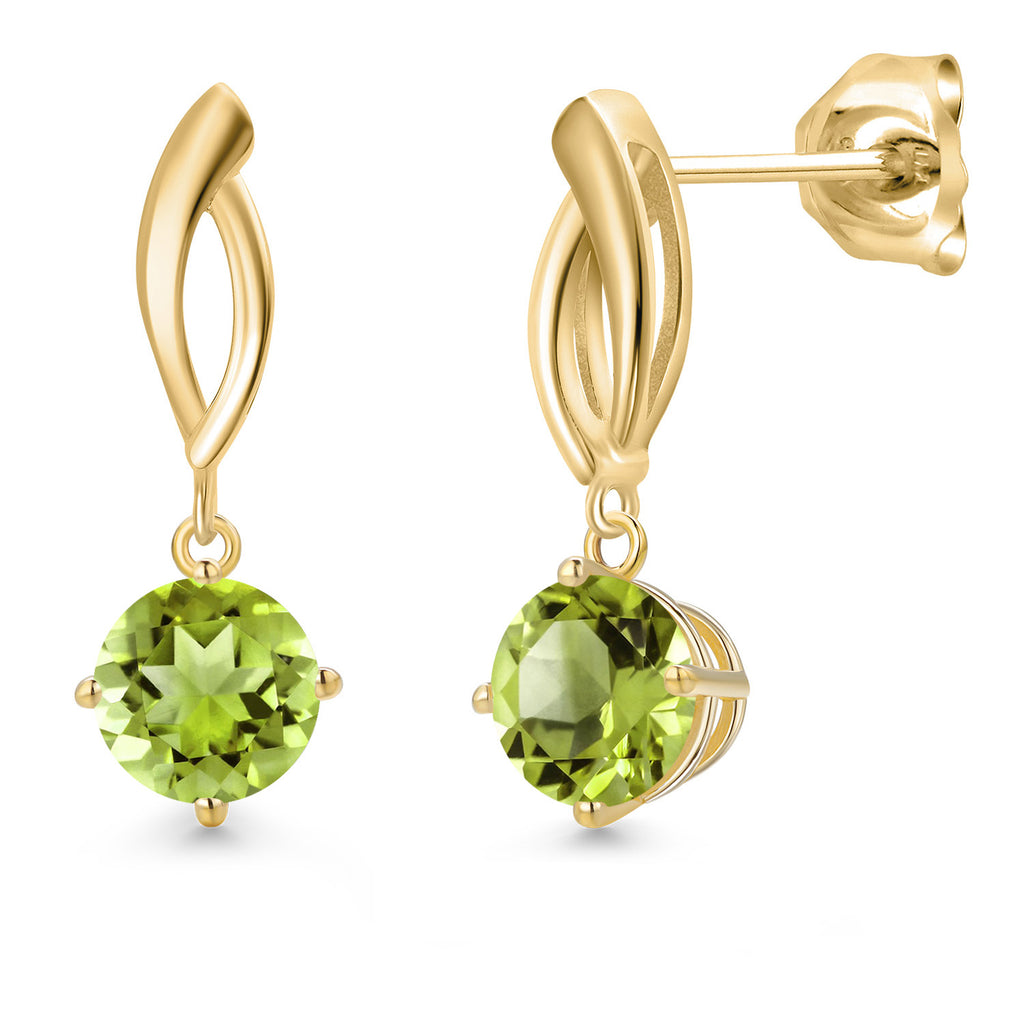 Peridot - August_Earrings in 10K Yellow Gold