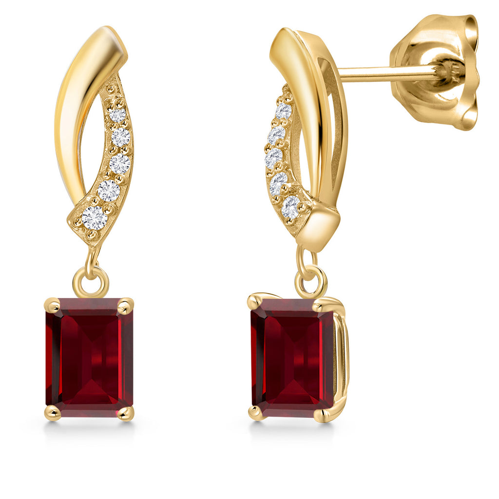 Garnet - January_Earrings in 10K Yellow Gold