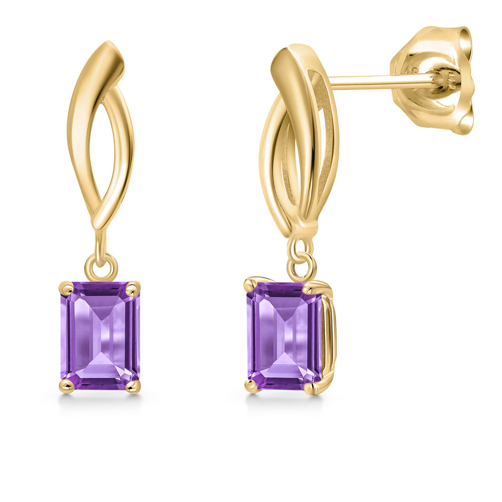 Amethyst - February_Earrings in 10K Yellow Gold