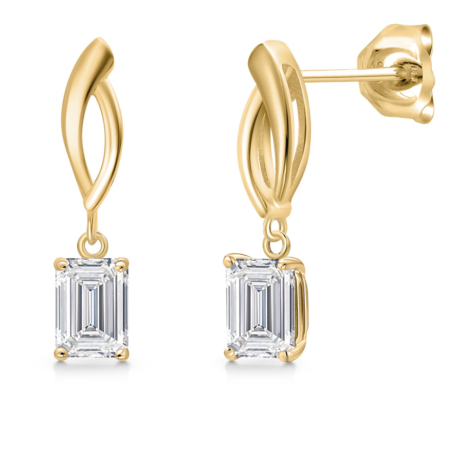 White Lab Grown Diamond - April_Earrings in 10K Yellow Gold