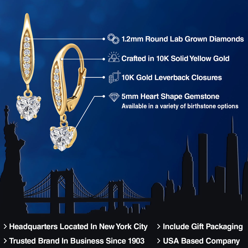 White Lab Grown Diamond - April_Earrings in 10K Yellow Gold