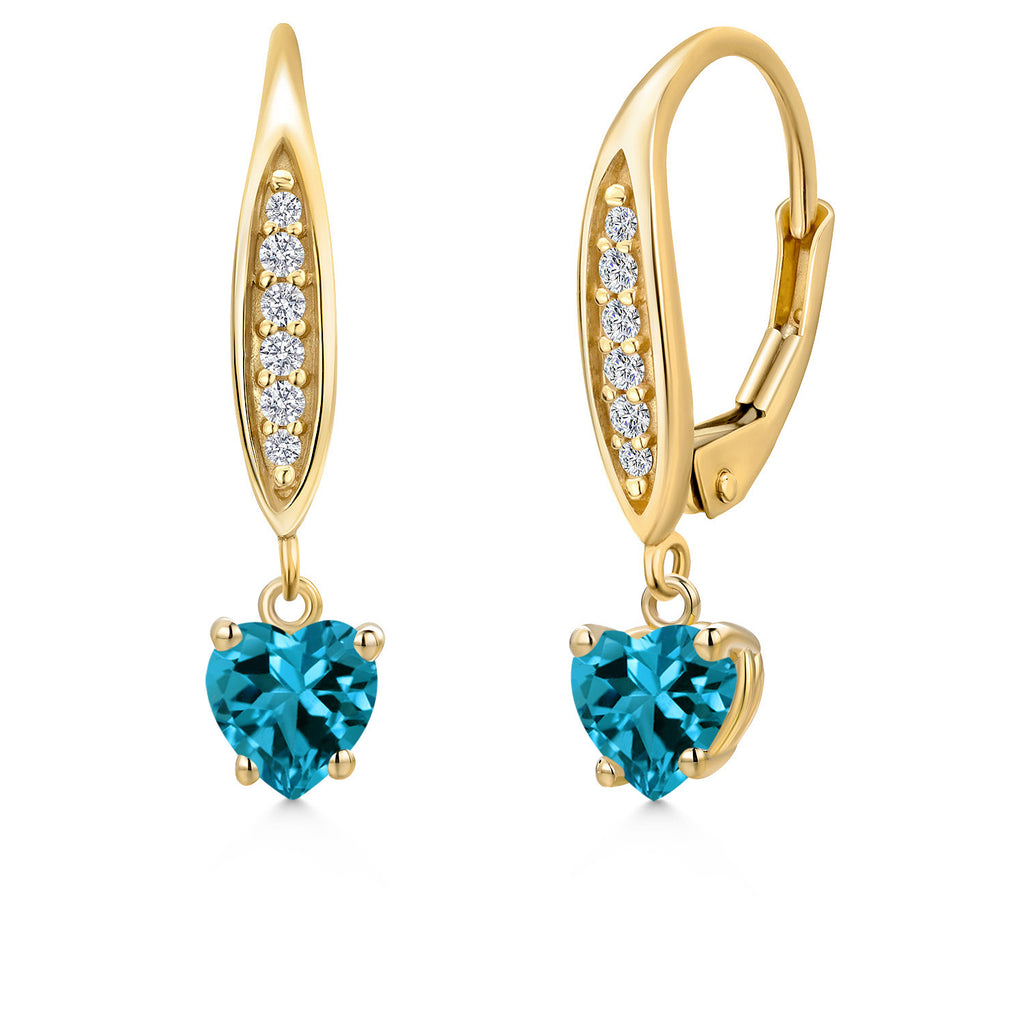 London Blue Topaz - November_Earrings in 10K Yellow Gold