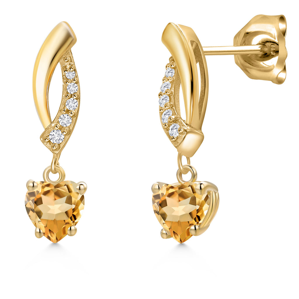Citrine - November_Earrings in 10K Yellow Gold