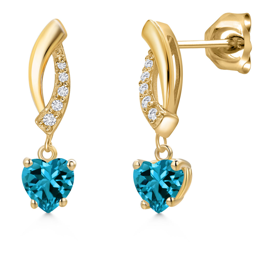 London Blue Topaz - November_Earrings in 10K Yellow Gold