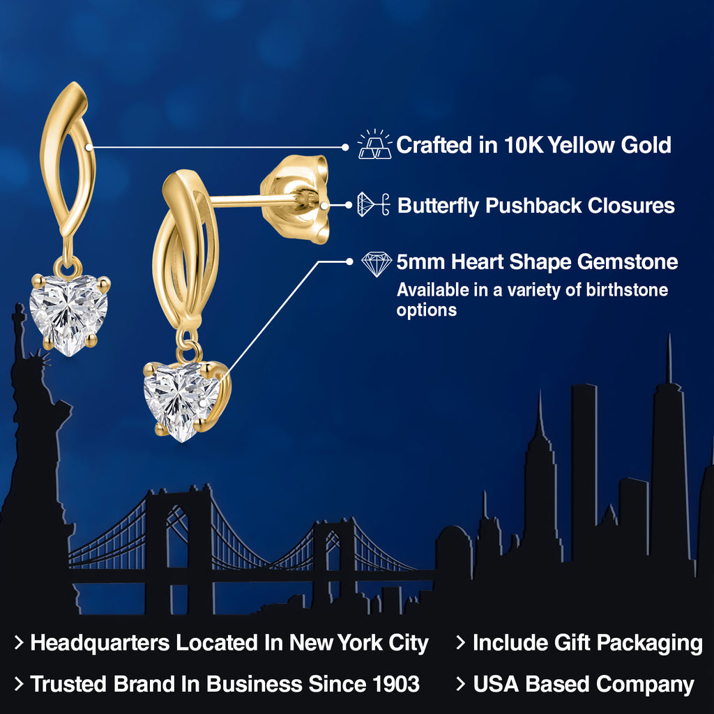 White Lab Grown Diamond - April_Earrings in 10K Yellow Gold