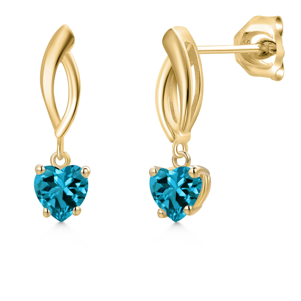 London Blue Topaz - November_Earrings in 10K Yellow Gold