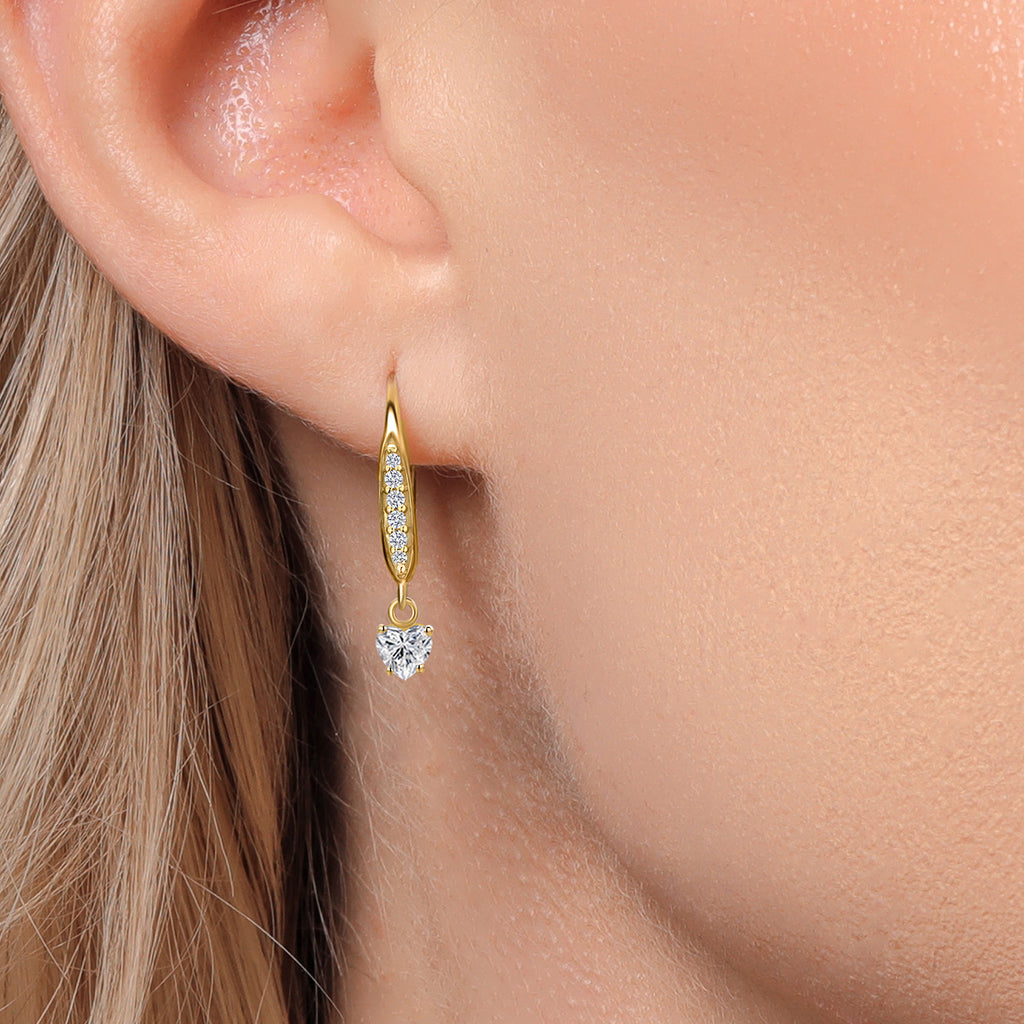White Lab Grown Diamond - April_Earrings in 10K Yellow Gold