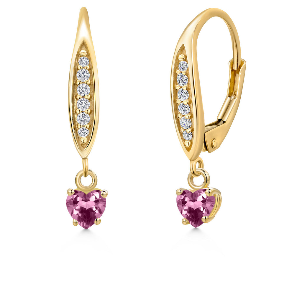 Pink Tourmaline - October_Earrings in 10K Yellow Gold